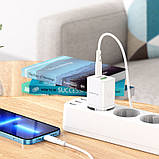 МЗП Borofone BN7 PD20W+QC3.0 (1USB-A/1C) + кабель Type-C to Lightning White, фото 7