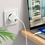 МЗП Borofone BN7 PD20W+QC3.0 (1USB-A/1C) + кабель Type-C to Lightning White, фото 8