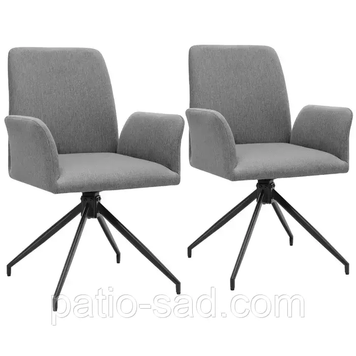 Набір із 2 крісел, обертання на 360° Daya, антрацит (набір із 2 штук), фото 1