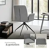 Набір із 2 крісел, обертання на 360° Daya, антрацит (набір із 2 штук), фото 5