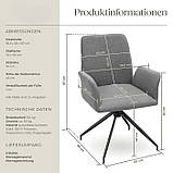 Набір із 2 крісел, обертання на 360° Daya, антрацит (набір із 2 штук), фото 8