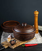 Жаровня духова 3 л з червоної глини