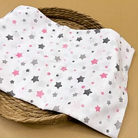 Бавовняна пелюшка "Зірки рожеві" велика ситцева 90х110см, 1 шт