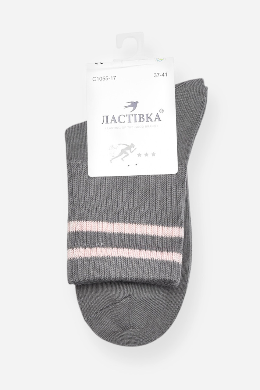 Шкарпетки жіночі демісезонні темно-сірого кольору р.37-41 200738S, фото 1