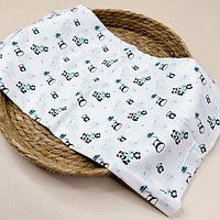 Бавовняна пелюшка "Панда блакитна" велика ситцева 90х110см, 1 шт