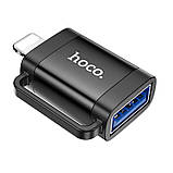 Перехідник Hoco UA31A OTG Lightning male to USB female Black, фото 2