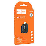Перехідник Hoco UA31A OTG Lightning male to USB female Black, фото 6