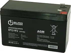 Акумулятор AGM EUROPOWER EP12-9F2 12 V 9Ah