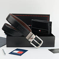 Чоловічий подарунковий набір гаманець і ремінь TH (064)