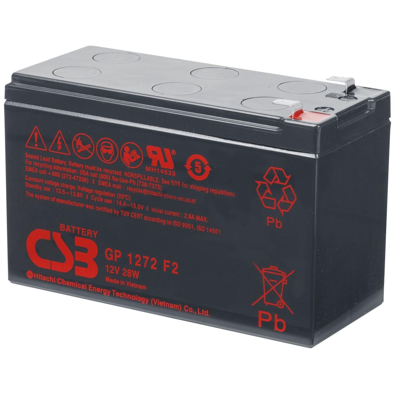 Акумулятор CSB GP1272F2, 12V 7,2Ah