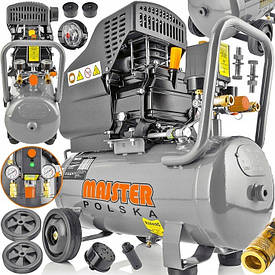 Компресор повітряний MAJSTER POLSKA 24 л ( 2200 Вт / 8 атм / 220 л/хв / Гарантія 12м ) на колесах