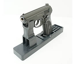 Пістолет металевий із чорною рукояткою стріляє кульками 6 мм