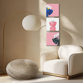 Картина за номерами Riviera Blanca, комплект з 3-х картин Сolors Kaws 25х25 см (RB-1134)