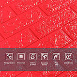 3D панель самоклеюча цегла Червону 700х770х7мм (008-7) SW-00000054, фото 4