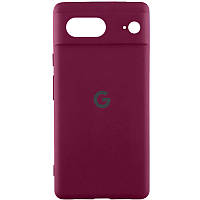 Чохол Silicone Cover Lakshmi Full Camera (AAA) with Logo для Google Pixel 8 Бордовий / Plum
