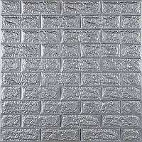 3D панель самоклеюча 700х770х7мм цегла Срібло (017-7) SW-00000059