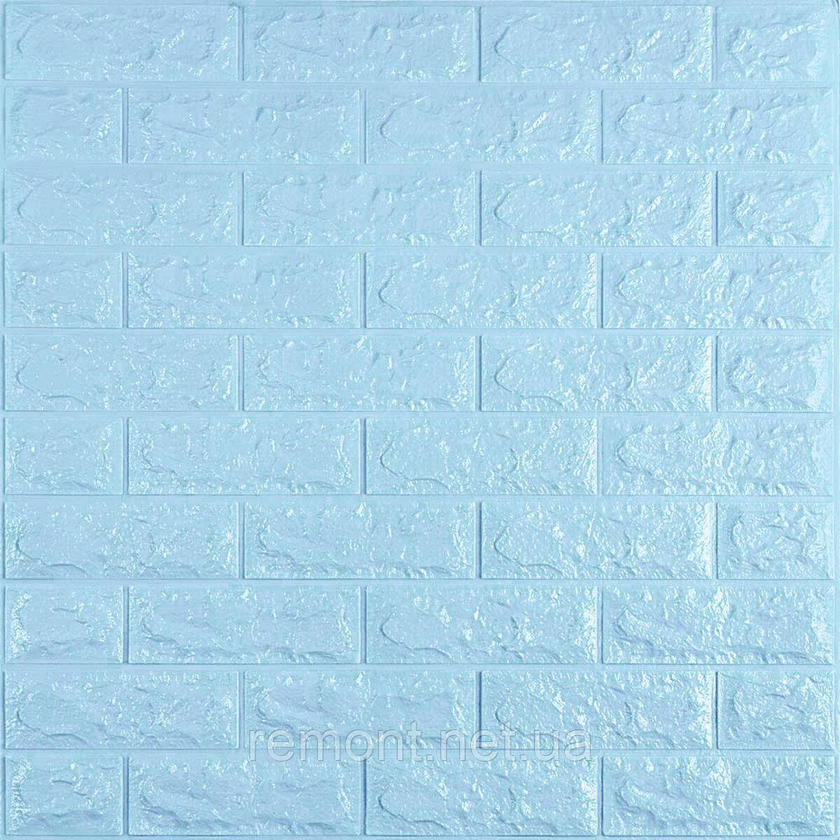 3D панель самоклеюча 700х770х7мм цегла Блакитна (005-7) SW-00000658, фото 1
