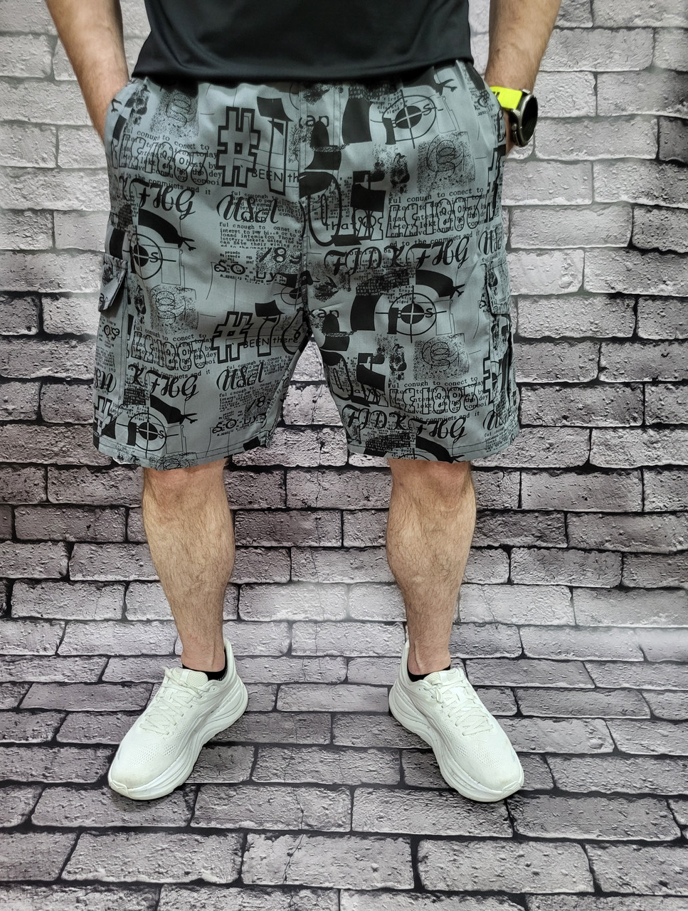 Шорти Sport великі чоловічі коттонові , Сірий, 4XL, фото 1