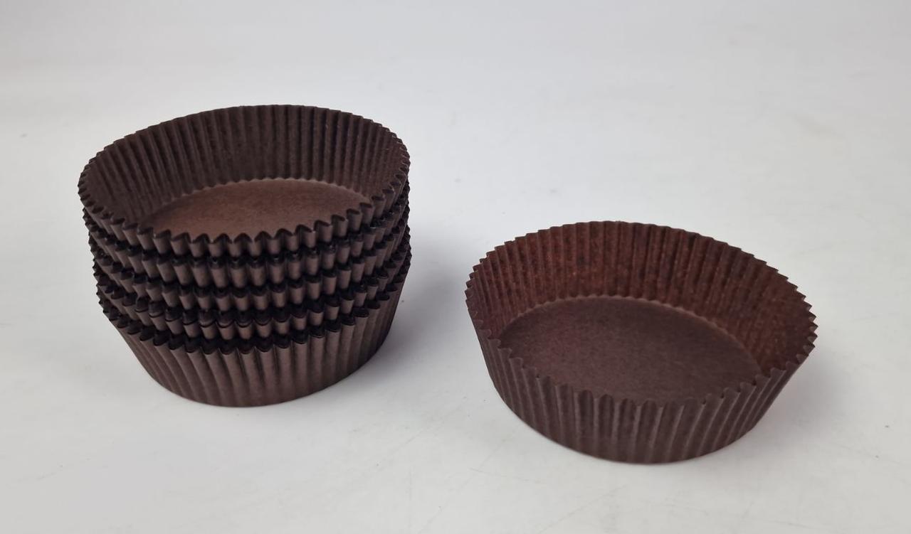 Тартолітка для кексів 10А кругла коричнева D80 H25 (100 шт.) (1 уп.), фото 1