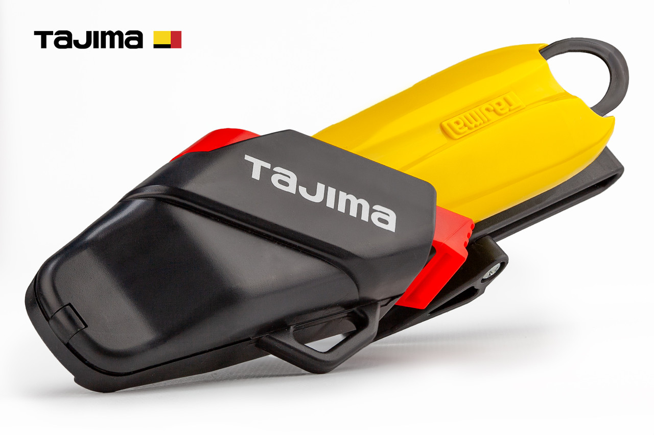 Ніж канцелярський 18 мм з кобурою TAJIMA (Японія) DC-L500YSFBL автоматичний фіксатор, фото 1