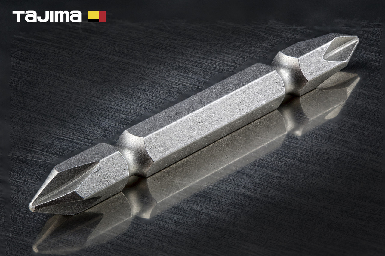 Біта хрестова PH2 + PH3 х 65 мм TAJIMA двостороння магнітна, фото 1