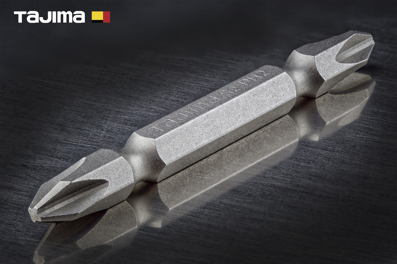 Біта хрестова PH2 х 65 мм TAJIMA двостороння магнітна, фото 1