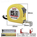 Рулетка будівельна 5,5м х 25мм TAJIMA (Японія) HI LOCK L25-55, фото 4