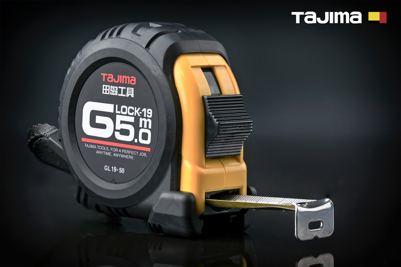 Рулетка будівельна 5м х 19мм TAJIMA (Японія) G LOCK GL19-50 ударостійка, фото 1