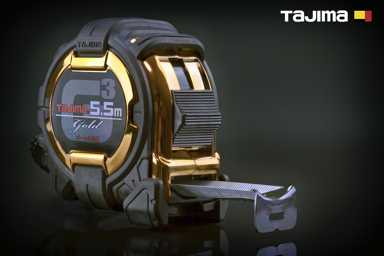Рулетка будівельна 5,5м х 25мм TAJIMA G3 LOCK ударостійка, фото 1