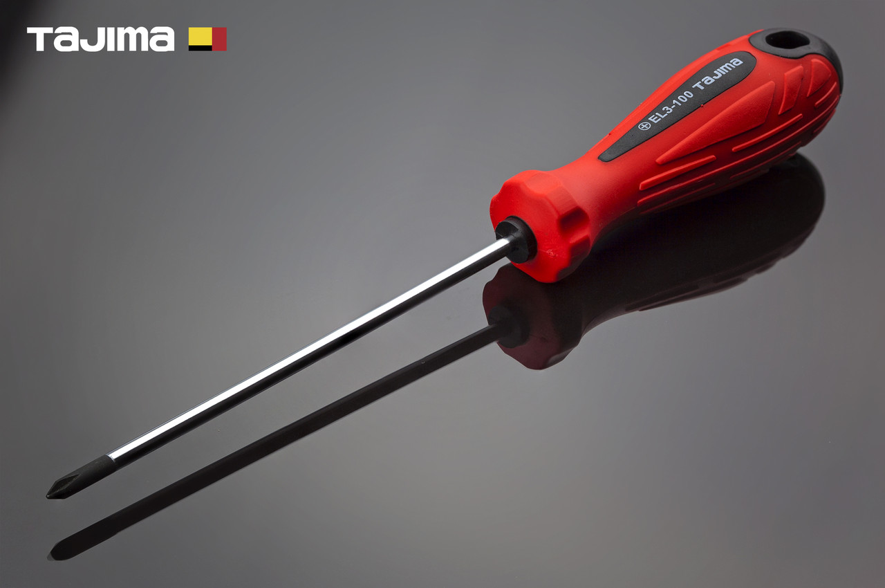 Викрутка хрестова PH0 х 100 мм TAJIMA (Япония) EL магнітна, фото 1