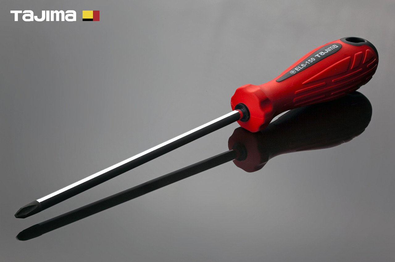 Викрутка хрестова PH2 х 150 мм TAJIMA (Японія) EL магнітна, фото 1