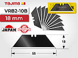 Леза для канцелярського ножа TAJIMA (Японія) V-REX Razar Black трапецієподібні чорні 10 шт, фото 3