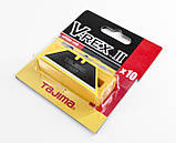 Леза для канцелярського ножа TAJIMA (Японія) V-REX Razar Black трапецієподібні чорні 10 шт, фото 5