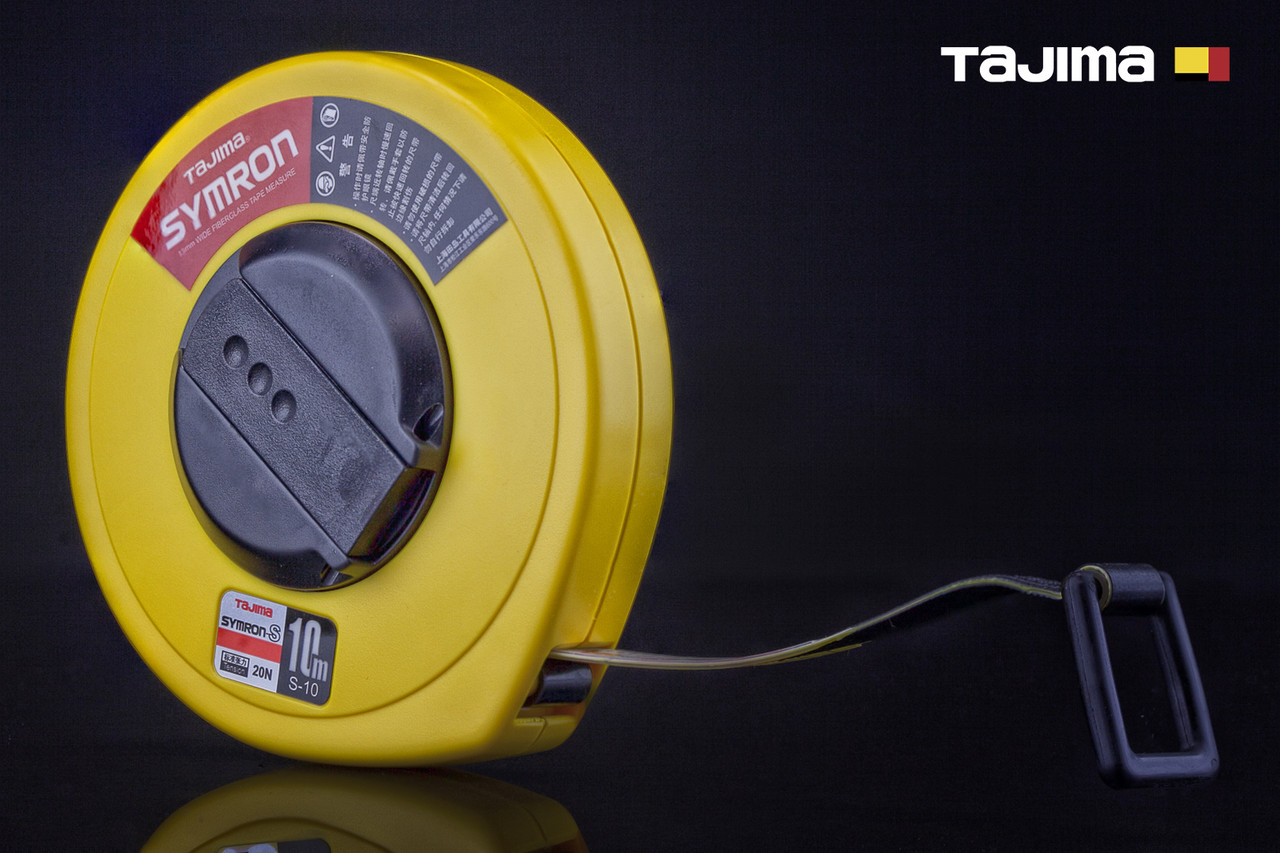 Рулетка будівельна 10м х 13мм TAJIMA (Японія) SYMRON скловолокно, фото 1