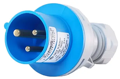 013 Силова вилка 2Р+РЕ 16А SEZ IP54 IVN 1632, для 220 В СЕЗ, переносна, роз'єм Словаччина