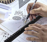 Лінійка алюмінієва 450 мм TAJIMA (Японія) CTG-SL анти ковзна з бортиком, фото 9