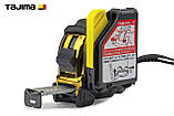 Рулетка будівельна 5,5м х 25мм TAJIMA G3 LOCK ударостійка з тримачем на ремінь, фото 4