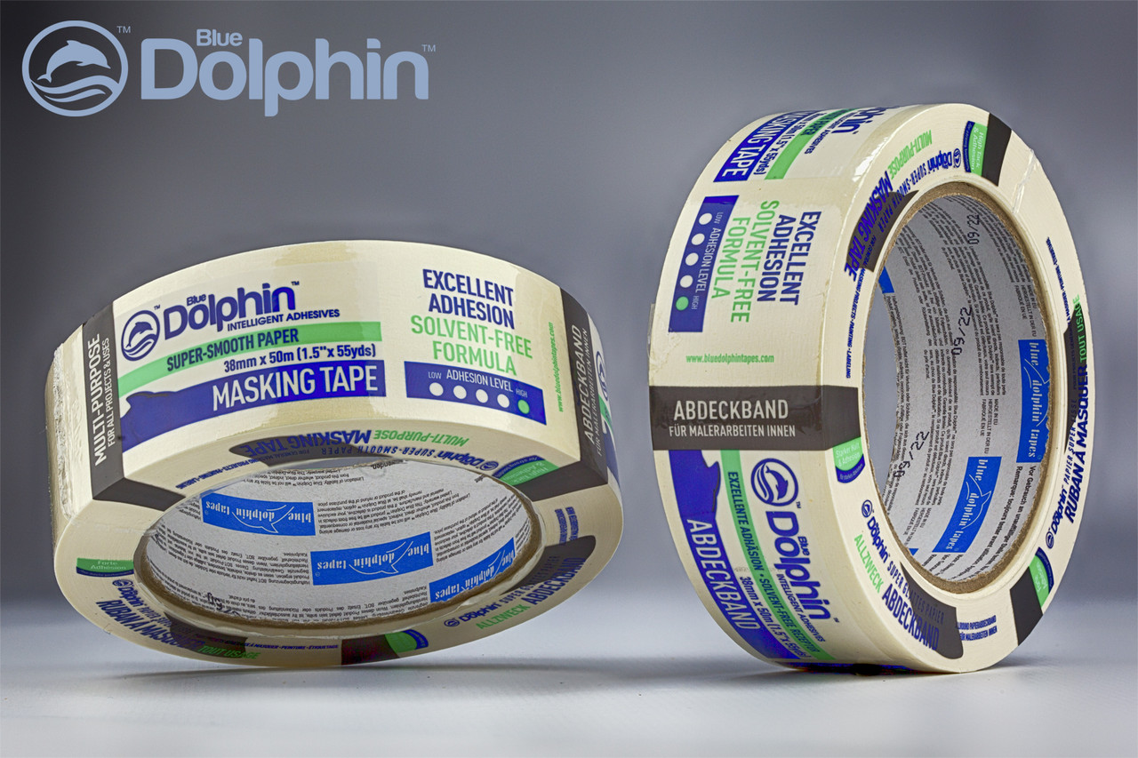 Малярна стрічка (скотч) 48мм х 50м Blue Dolphin маскувальна біла, фото 1