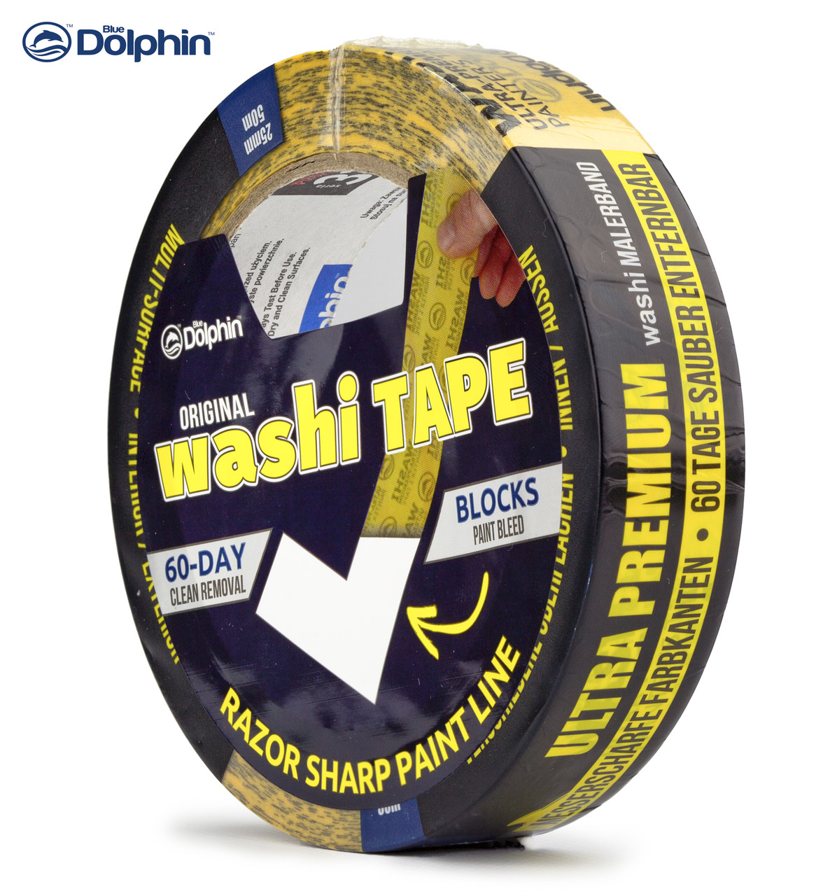 Малярська стрічка (скотч) Blue Dolphin WASHI XF7 рисовий папір 25 мм х 50 м, фото 1