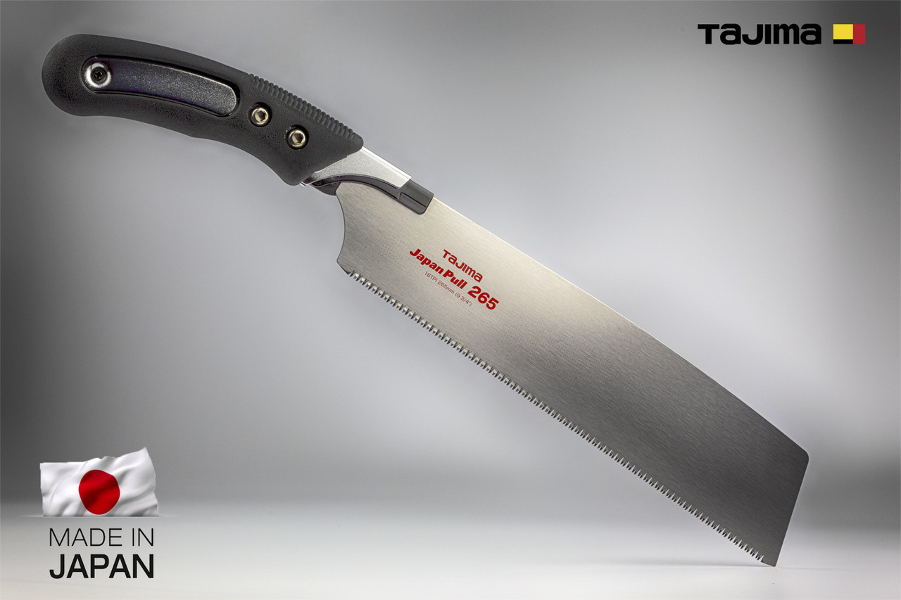 Ножівка ручна по дереву TAJIMA (Японія) PREMIUM Japan Pull 265 міцна ручка 265 мм, фото 1