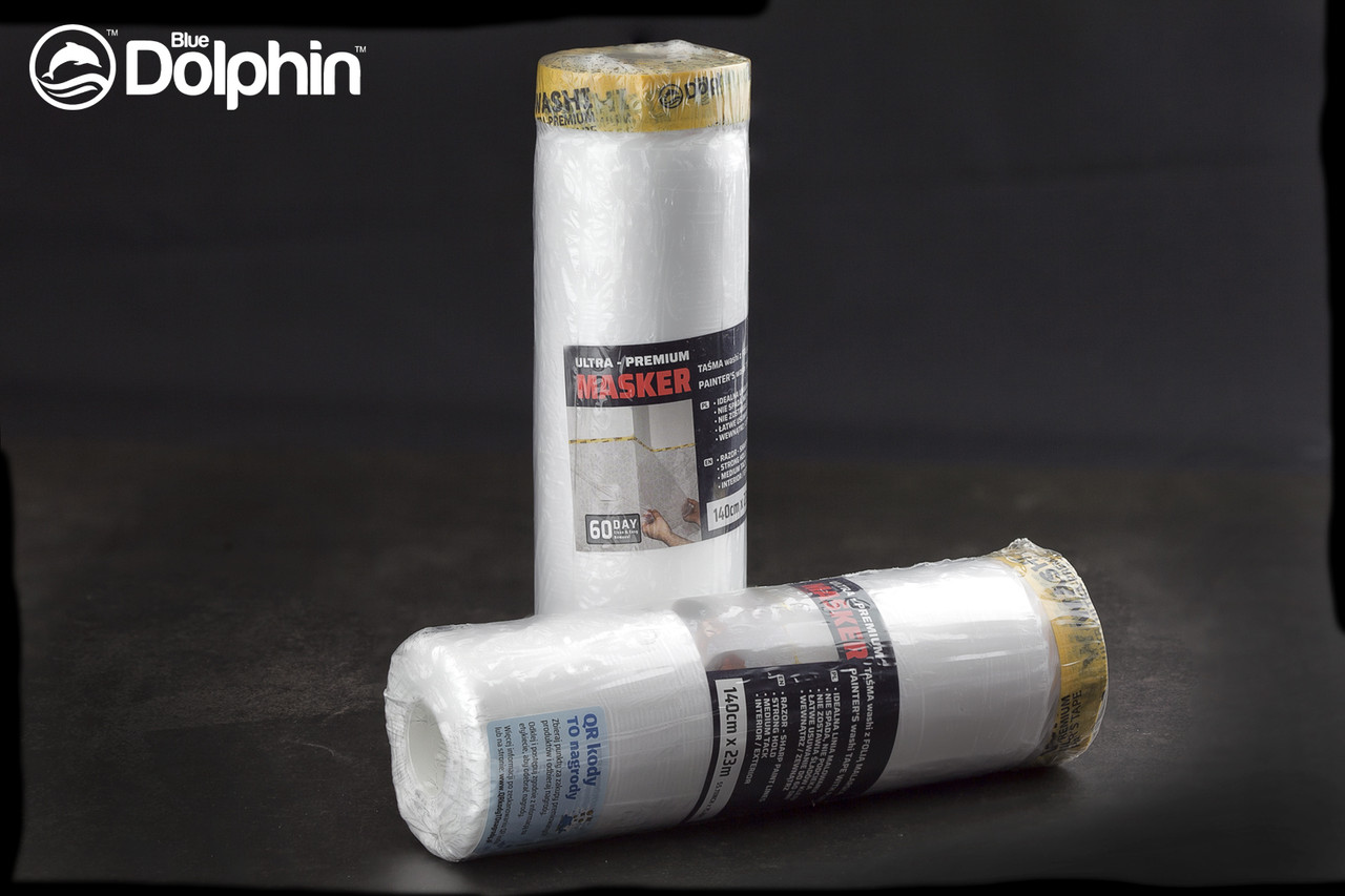 Стрічка малярна DOLPHIN 140см х 23м Masker Washi Ultra Premium з плівкою (MW140_59253), фото 1