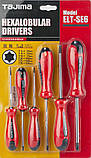 Набір викруток TORX TAJIMA (Японія) магнітні 6 штук, фото 4