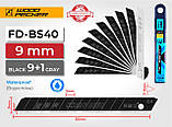 Леза для ножа 9мм чорні нержавіючі Woodpecker 10шт FD-BS40, фото 3