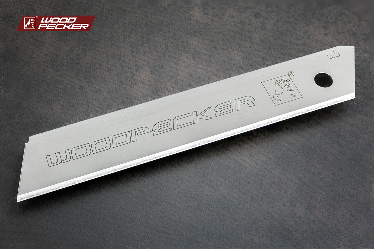 Леза для ножа 18мм без сегментні Woodpecker сірі 10шт FD-17, фото 1