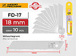 Леза для ножа 18мм без сегментні Woodpecker сірі 10шт FD-17, фото 9