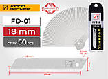 Леза для ножа 18мм Woodpecker сірі 50шт FD-01, фото 6
