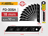 Леза для ножа 18мм Woodpecker чорні 10шт FD-305A, фото 2