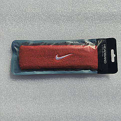 Пов'язка на голову червона Nike спортивна