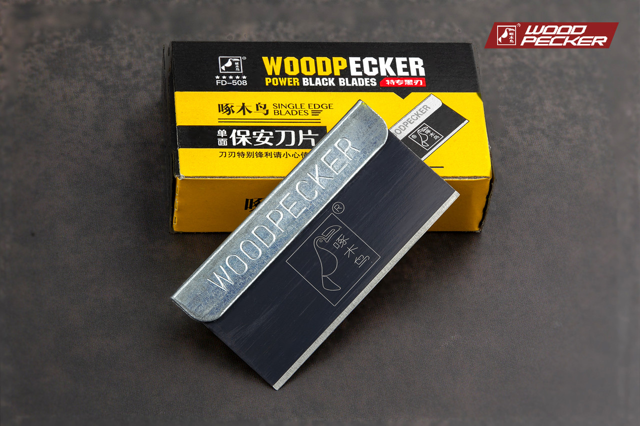 Леза для скребка ультра гострі чорні 19мм Woodpecker 5шт FD-508, фото 1