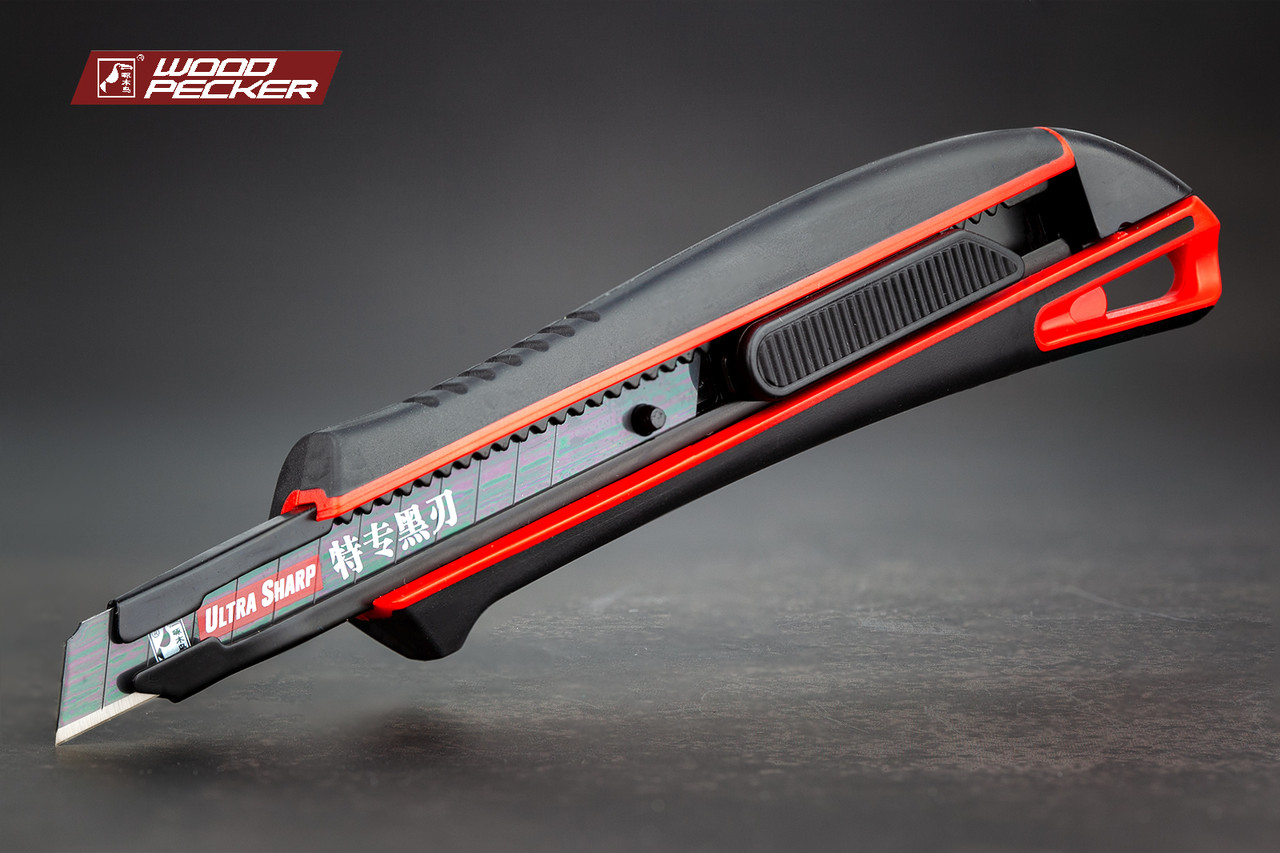Ніж канцелярський 9мм автофіксатор Woodpecker FD-711, фото 1